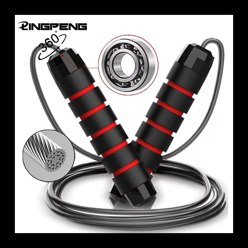 With Ball Bearings Adjustable Tangle-Free Speed Wire Jump Rope Workout with Foam Handles for Fitness Home Workouts and Slim Body