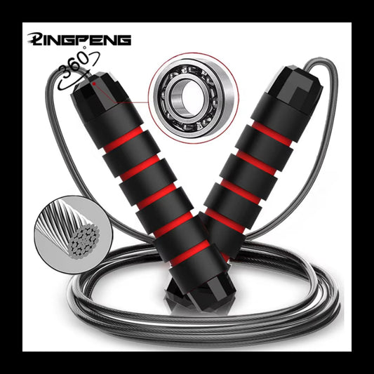With Ball Bearings Adjustable Tangle-Free Speed Wire Jump Rope Workout with Foam Handles for Fitness Home Workouts and Slim Body